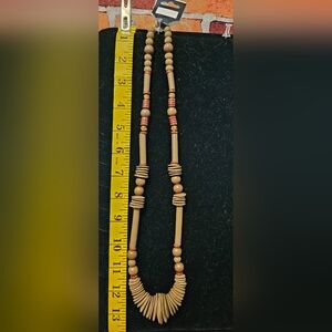 Vintage Natural Wood Beaded Necklace